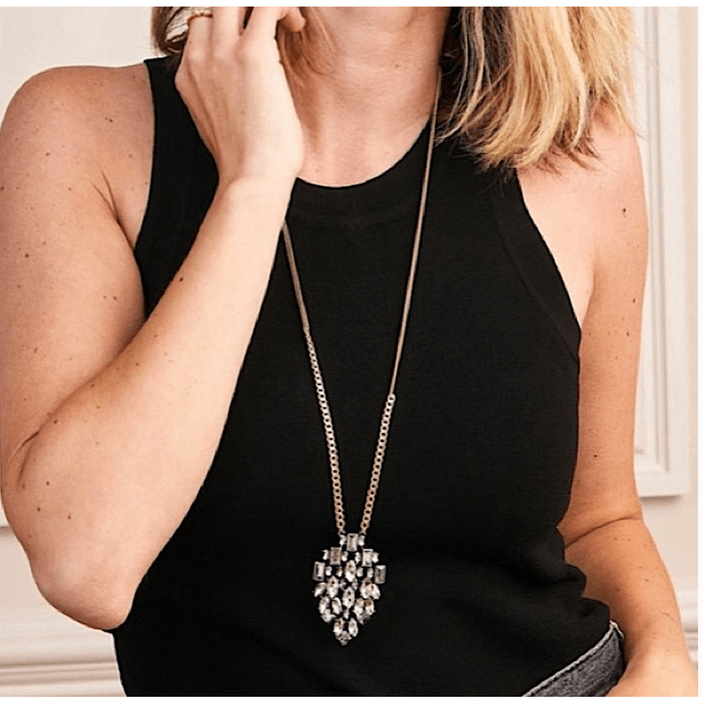 Stella & Dot Pendant Necklace Crystal